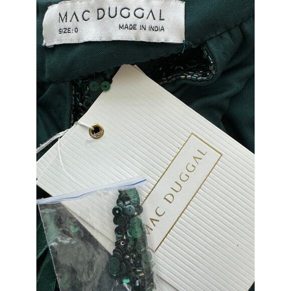 New ~ MAC DUGGAL ~ Sequin Plaid Halterneck Cocktail Dress Sz 0 - Picture 7 of 9